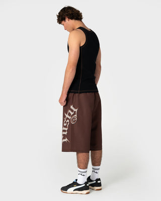Man wearing Oosla Hybrid Waist Boardshort in Pinecone