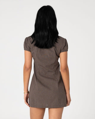 Woman wearing Missy May Mini Dress in Java Plaid