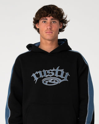 Man wearing Scream Hooded Fleece in Black