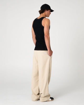 Man wearing Shindawg Pleated Baggy Pant in Abbey Stone