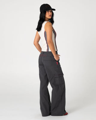 Woman wearing Contrast Zip Tank in Oatmeal