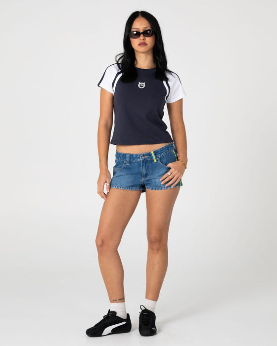 woman-wearing-devil-baby-raglan-cap-sleeve-tee-in-navy-white