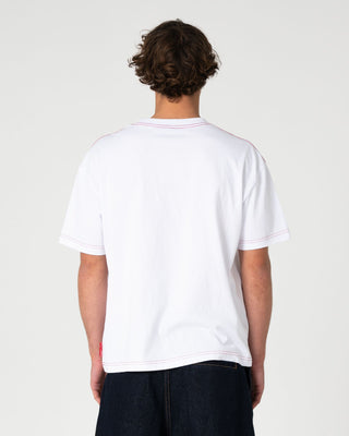 Man wearing Morning Glory Short Sleeve Tee in White