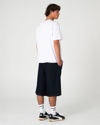 Man wearing Morning Glory Short Sleeve Tee in White