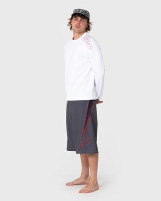 Man wearing Viper Fixed Waist Boardshort in Steel