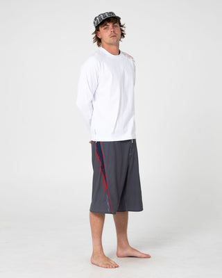 Man wearing Viper Fixed Waist Boardshort in Steel