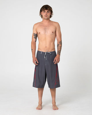 Man wearing Viper Fixed Waist Boardshort in Steel