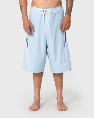 Man wearing Viper Fixed Waist Boardshort in Sky Blue