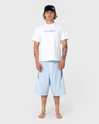 Man wearing Viper Fixed Waist Boardshort in Sky Blue