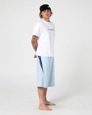 Man wearing Viper Fixed Waist Boardshort in Sky Blue