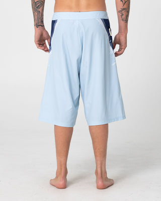 Man wearing Viper Fixed Waist Boardshort in Sky Blue