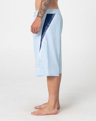 Man wearing Viper Fixed Waist Boardshort in Sky Blue