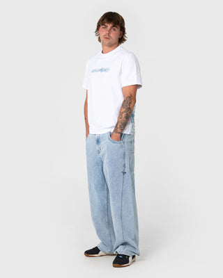 Man wearing Point Break Engineered Jean in True Blue