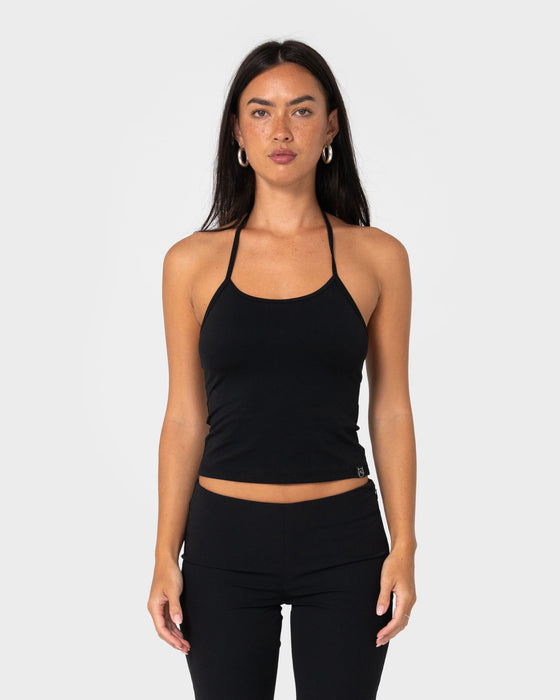 woman-wearing-hot-daym-halter-top-in-black