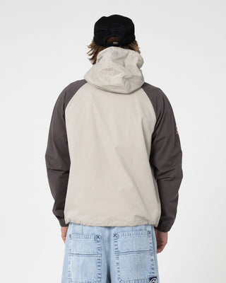 Man wearing General Snus Zip-thru Jacket in Stone