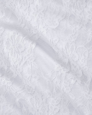 Woman wearing Lorelai Lace Straight Leg Pant in White