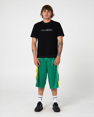 Man wearing Check Wise Short Sleeve Tee in Black