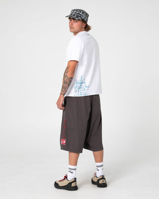 Man wearing Check Wise Short Sleeve Tee in White