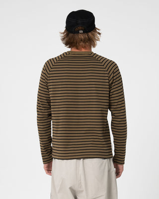 Man wearing Huff N Puff Long Sleeve Tee in Savanna