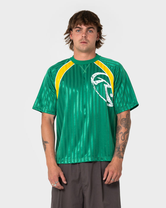 man-wearing-woopty-short-sleeve-sports-tee-in-boston-green
