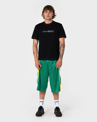 Man wearing Hoopty Elastic Sports Short in Boston Green