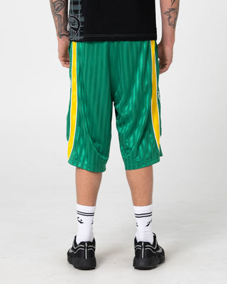 Man wearing Hoopty Elastic Sports Short in Boston Green