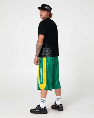 Man wearing Hoopty Elastic Sports Short in Boston Green