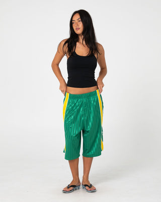 Man wearing Hoopty Elastic Sports Short in Boston Green