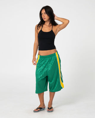 Man wearing Hoopty Elastic Sports Short in Boston Green