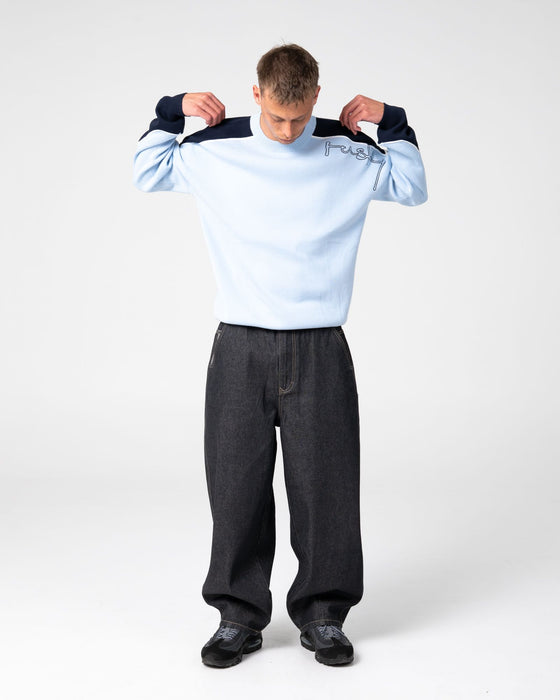 man-wearing-panela-anderson-knitted-crew-in-ice-blue