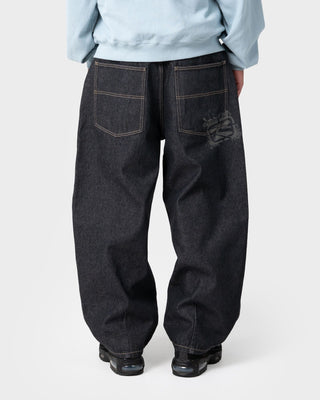 Man wearing Reload Cacoon Jean in Raw Dawg Black