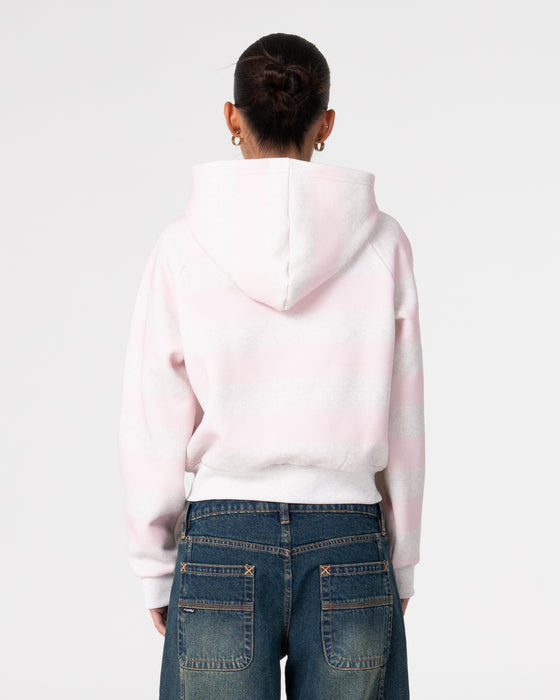 woman-wearing-g6-cropped-zip-through-hooded-fleece-in-ecru-marle-pink