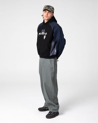 Man wearing Splish Splash Hooded Fleece in Black