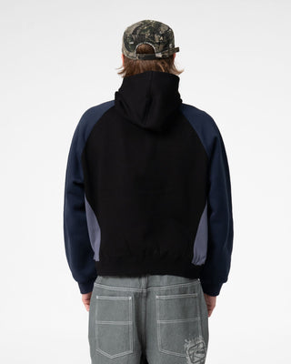 Man wearing Splish Splash Hooded Fleece in Black