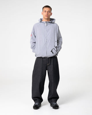 Man wearing Pindriva Zip-thru Jacket in Black