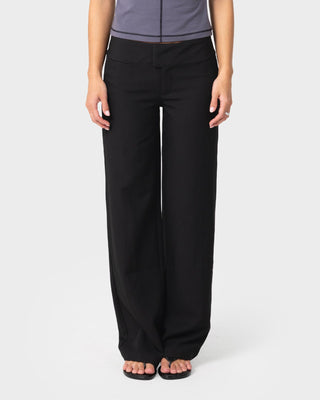 Woman wearing Business Mummy Low Rise Suit Pant in Black