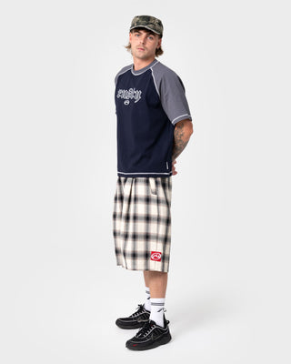 Man wearing Decoy Short Sleeve Tee in Navy Blue
