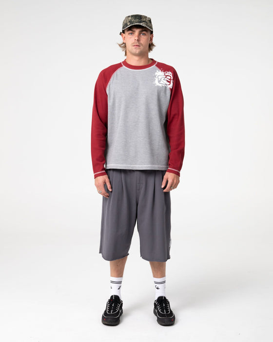 man-wearing-shadow-waffle-long-sleeve-tee-in-grey-marle