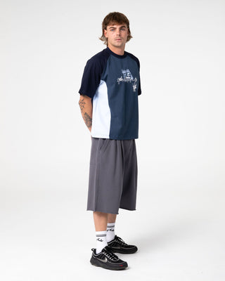 Man wearing Splish Splash Short Sleeve Tee in China Blue