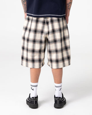 Man wearing Mista Checkya Elastic Short in Pinecone