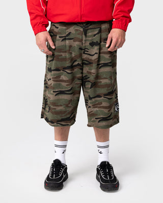 Man wearing Chopper Yard Fleece Short in Camo