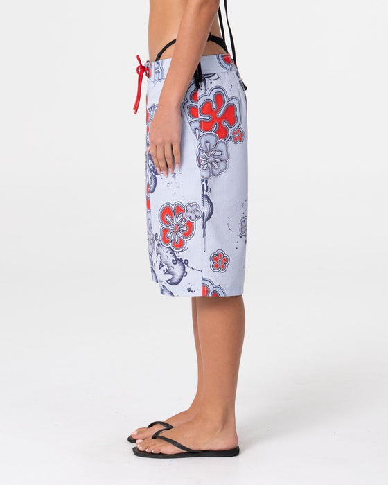 woman-wearing-saxos-fixed-waist-boardshort-in-floral
