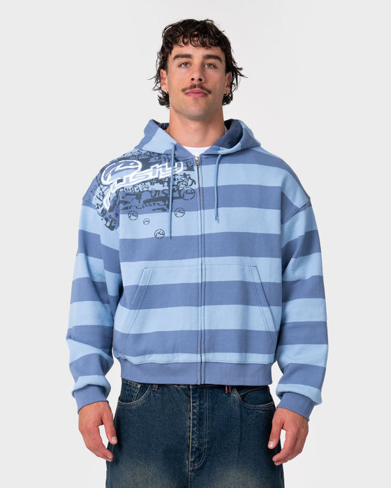 man-wearing-kodak-walk-zip-thru-hooded-fleece-in-shadow-blue