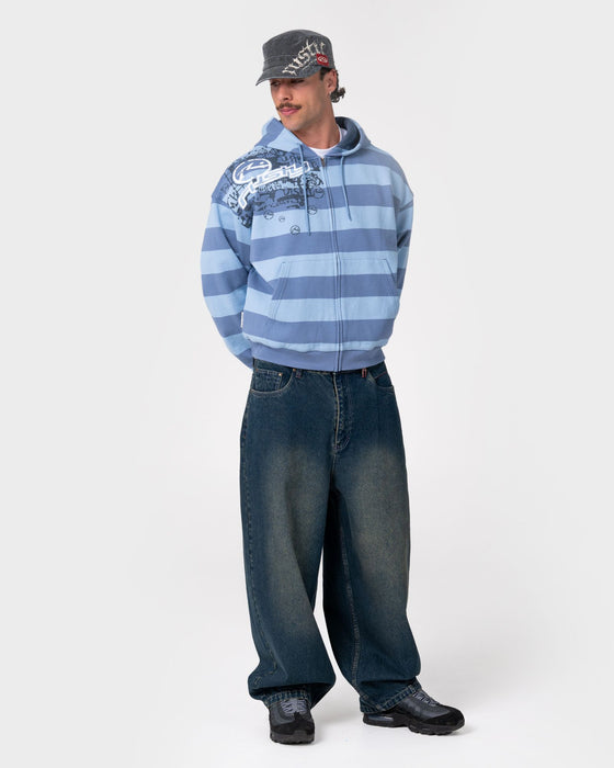 man-wearing-kodak-walk-zip-thru-hooded-fleece-in-shadow-blue