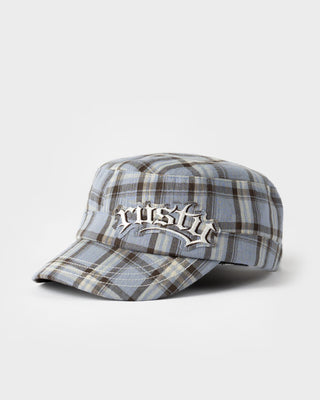 Womens Mik Check Military Cap in Blue Check