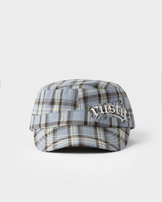 Womens Mik Check Military Cap in Blue Check