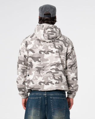 Man wearing Bushwacka Zip-thru Jacket in Snow