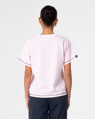 Woman wearing Tammy Relaxed Tee in Pastel Pink