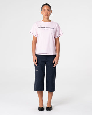 Woman wearing Tammy Relaxed Tee in Pastel Pink