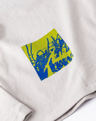 Woman wearing Coco Long Sleeve Relaxed Tee in Oyster Grey